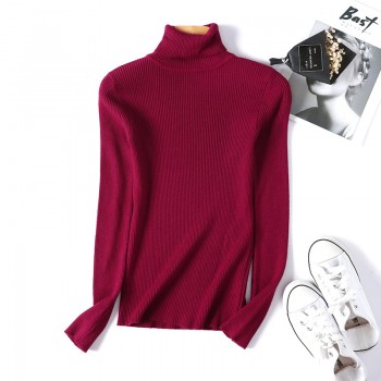 2020 spring Knitted Turtleneck Sweater Casual Soft polo-neck Jumper Fashion Slim Femme Elasticity Pullovers